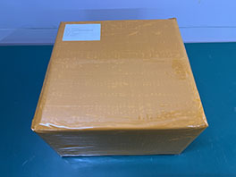 Packaging box with shipping label